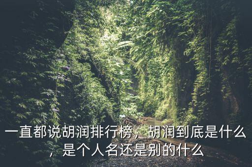 一直都說(shuō)胡潤(rùn)排行榜，胡潤(rùn)到底是什么，是個(gè)人名還是別的什么