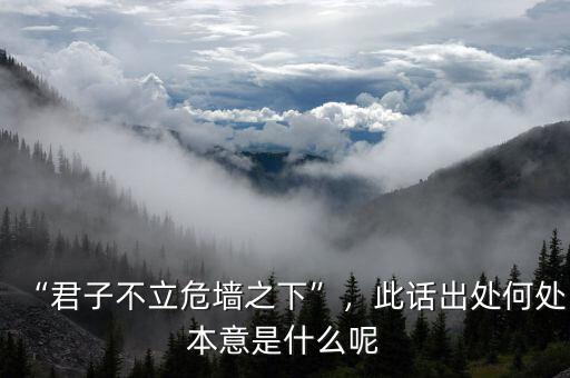 “君子不立危墻之下”，此話出處何處本意是什么呢