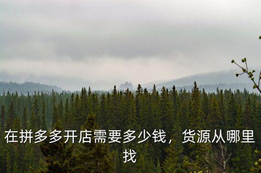 在拼多多開(kāi)店需要多少錢(qián)，貨源從哪里找