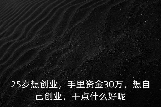 25歲想創(chuàng)業(yè)，手里資金30萬，想自己創(chuàng)業(yè)，干點(diǎn)什么好呢
