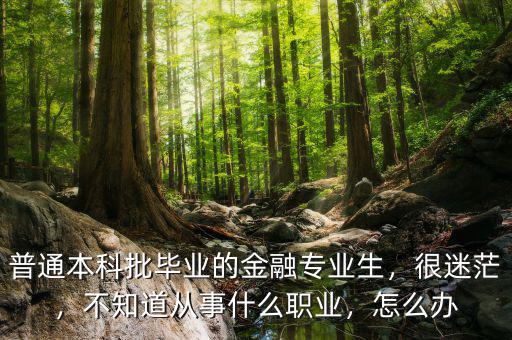 普通本科批畢業(yè)的金融專業(yè)生，很迷茫，不知道從事什么職業(yè)，怎么辦