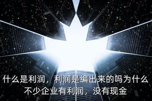 什么是利潤，利潤是編出來的嗎為什么不少企業(yè)有利潤，沒有現(xiàn)金