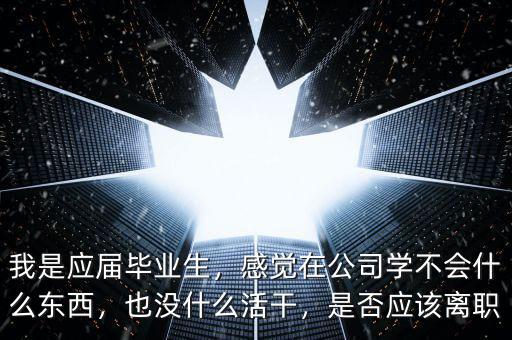 我是應(yīng)屆畢業(yè)生，感覺在公司學(xué)不會(huì)什么東西，也沒什么活干，是否應(yīng)該離職