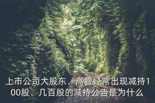 上市公司大股東、高管經(jīng)常出現(xiàn)減持100股、幾百股的減持公告是為什么