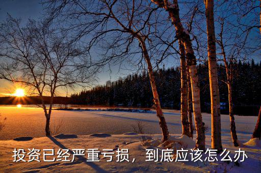 投資已經(jīng)嚴(yán)重虧損，到底應(yīng)該怎么辦