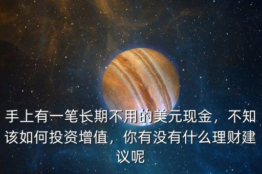 手上有一筆長(zhǎng)期不用的美元現(xiàn)金，不知該如何投資增值，你有沒(méi)有什么理財(cái)建議呢