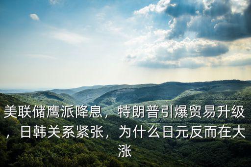 美聯(lián)儲鷹派降息，特朗普引爆貿(mào)易升級，日韓關(guān)系緊張，為什么日元反而在大漲