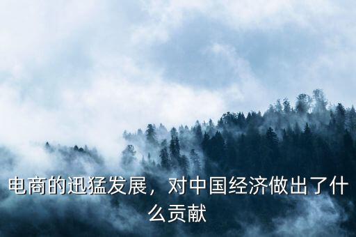 電商的迅猛發(fā)展，對中國經(jīng)濟做出了什么貢獻