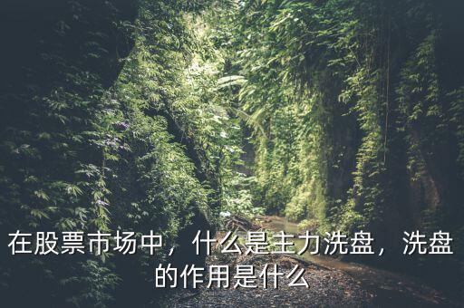 在股票市場中，什么是主力洗盤，洗盤的作用是什么