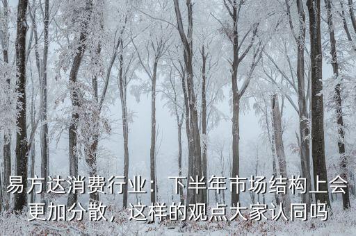 易方達消費行業(yè)：下半年市場結(jié)構(gòu)上會更加分散，這樣的觀點大家認同嗎