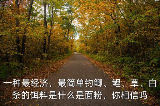 一種最經(jīng)濟(jì)，最簡(jiǎn)單釣鯽、鯉、草、白條的餌料是什么是面粉，你相信嗎