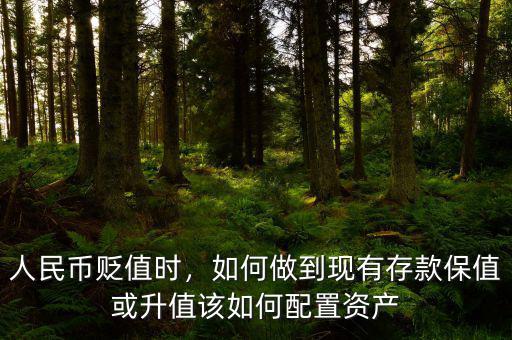 人民幣貶值時，如何做到現(xiàn)有存款保值或升值該如何配置資產