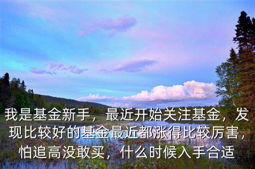 我是基金新手，最近開始關注基金，發(fā)現(xiàn)比較好的基金最近都漲得比較厲害，怕追高沒敢買，什么時候入手合適