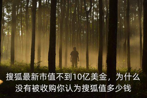 搜狐最新市值不到10億美金，為什么沒(méi)有被收購(gòu)你認(rèn)為搜狐值多少錢