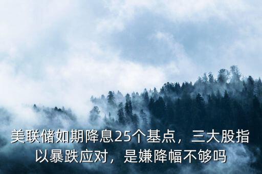 美聯(lián)儲如期降息25個基點，三大股指以暴跌應對，是嫌降幅不夠嗎