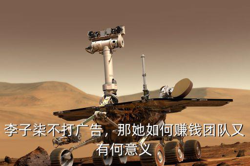 李子柒不打廣告，那她如何賺錢團(tuán)隊又有何意義