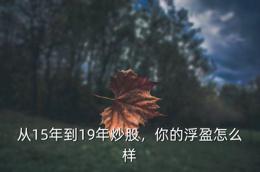 從15年到19年炒股，你的浮盈怎么樣