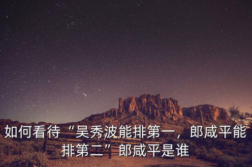 如何看待“吳秀波能排第一，郎咸平能排第二”郎咸平是誰