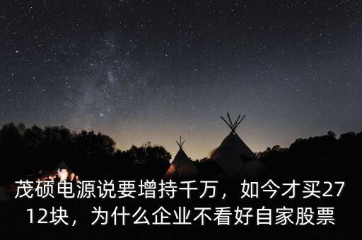 茂碩電源說要增持千萬，如今才買2712塊，為什么企業(yè)不看好自家股票
