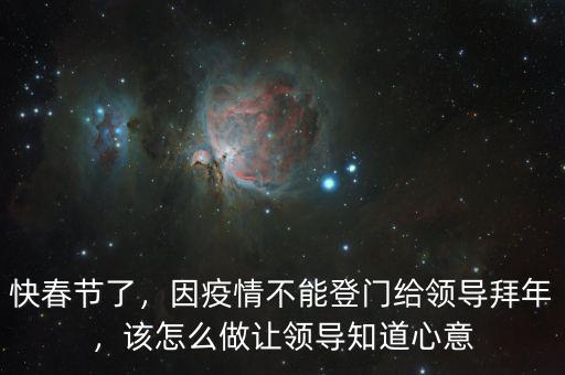 快春節(jié)了，因疫情不能登門給領(lǐng)導(dǎo)拜年，該怎么做讓領(lǐng)導(dǎo)知道心意