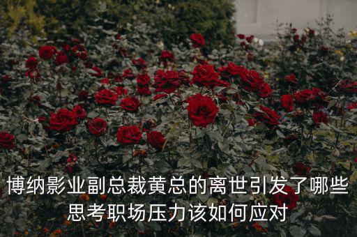 博納影業(yè)副總裁黃總的離世引發(fā)了哪些思考職場壓力該如何應(yīng)對(duì)