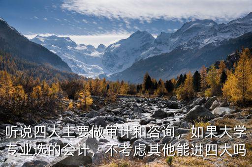 聽說四大主要做審計和咨詢，如果大學專業(yè)選的會計，不考慮其他能進四大嗎