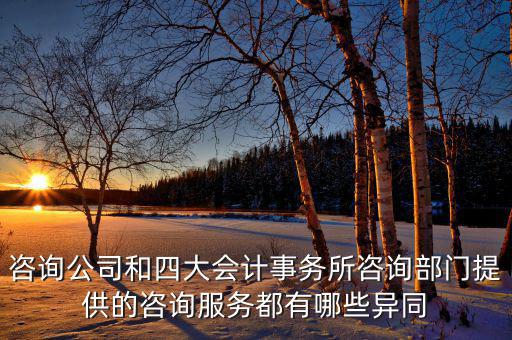 四大咨詢(xún)做什么,聽(tīng)說(shuō)四大主要做審計(jì)和咨詢(xún)