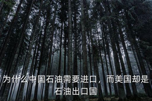 為什么中國石油需要進(jìn)口，而美國卻是石油出口國