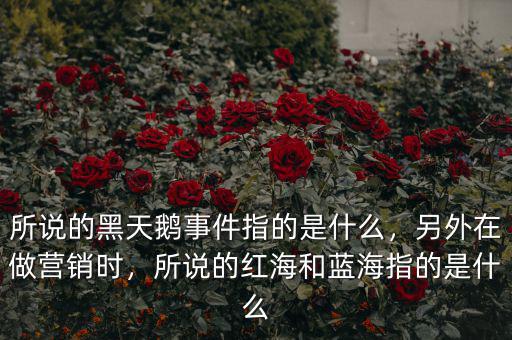所說的黑天鵝事件指的是什么，另外在做營銷時，所說的紅海和藍(lán)海指的是什么