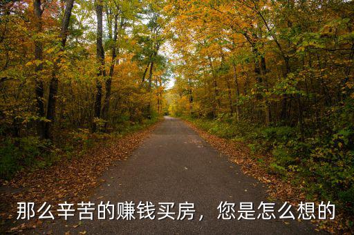 那么辛苦的賺錢買房，您是怎么想的