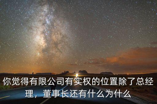 你覺得有限公司有實權的位置除了總經理，董事長還有什么為什么