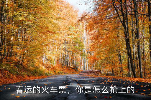 春運(yùn)的火車(chē)票，你是怎么搶上的