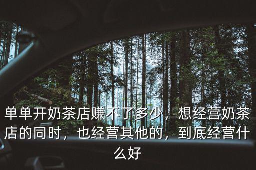 單單開奶茶店賺不了多少，想經(jīng)營奶茶店的同時(shí)，也經(jīng)營其他的，到底經(jīng)營什么好