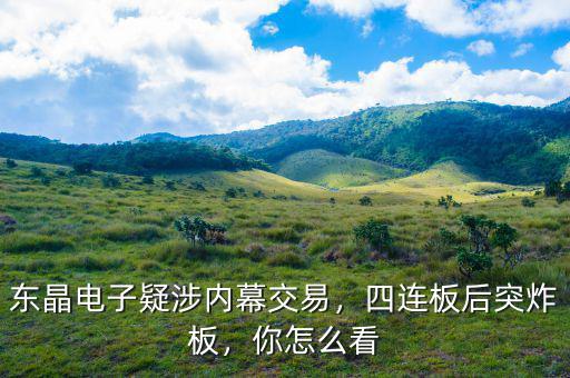 東晶電子疑涉內(nèi)幕交易，四連板后突炸板，你怎么看