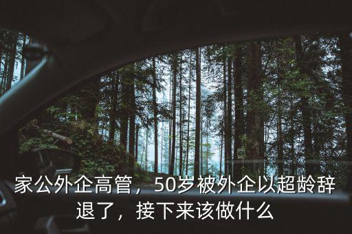 家公外企高管，50歲被外企以超齡辭退了，接下來該做什么