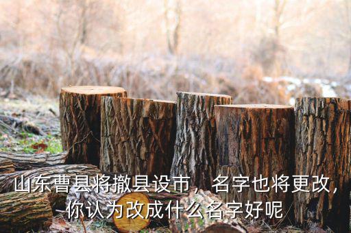 山東曹縣將撤縣設(shè)市，名字也將更改，你認(rèn)為改成什么名字好呢