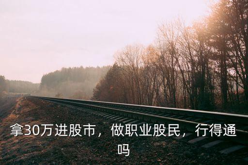 拿30萬進股市，做職業(yè)股民，行得通嗎