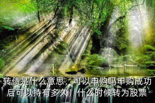 轉(zhuǎn)債是什么意思，可以申購嗎申購成功后可以持有多久，什么時(shí)候轉(zhuǎn)為股票