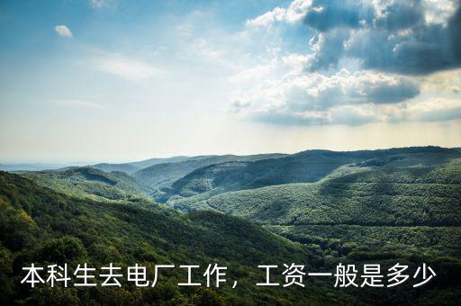 本科生去電廠工作，工資一般是多少