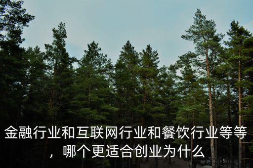 金融行業(yè)和互聯(lián)網(wǎng)行業(yè)和餐飲行業(yè)等等，哪個更適合創(chuàng)業(yè)為什么