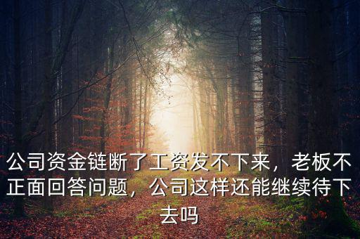 公司資金鏈斷了工資發(fā)不下來(lái)，老板不正面回答問(wèn)題，公司這樣還能繼續(xù)待下去嗎