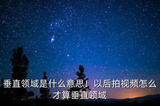垂直領(lǐng)域是什么意思！以后拍視頻怎么才算垂直領(lǐng)域