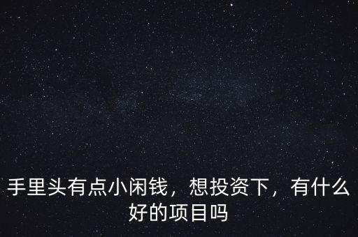 手里頭有點(diǎn)小閑錢，想投資下，有什么好的項目嗎