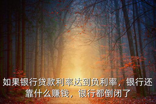 如果銀行貸款利率達(dá)到負(fù)利率，銀行還靠什么賺錢，銀行都倒閉了
