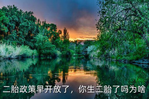 二胎政策早開放了，你生二胎了嗎為啥