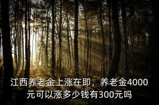 江西養(yǎng)老金上漲在即，養(yǎng)老金4000元可以漲多少錢有300元嗎