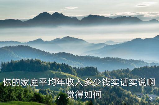 你的家庭平均年收入多少錢實(shí)話實(shí)說啊，覺得如何