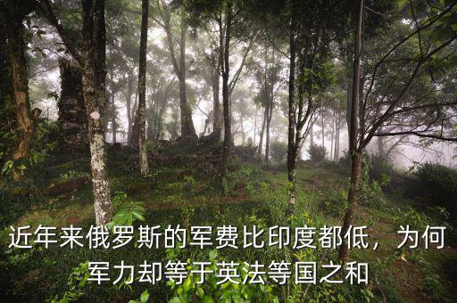 近年來俄羅斯的軍費比印度都低，為何軍力卻等于英法等國之和