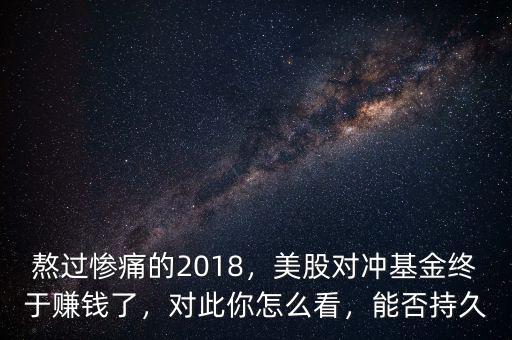 熬過慘痛的2018，美股對沖基金終于賺錢了，對此你怎么看，能否持久