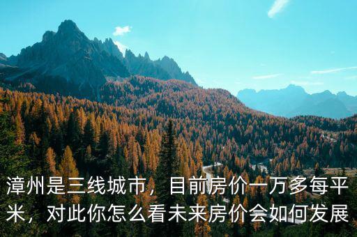 漳州是三線城市，目前房價一萬多每平米，對此你怎么看未來房價會如何發(fā)展